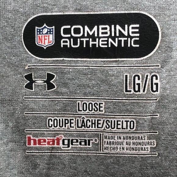 Under Armour Men's Denver Broncos Combine Logo T-Shirt Gray Size L - Picture 2 of 3